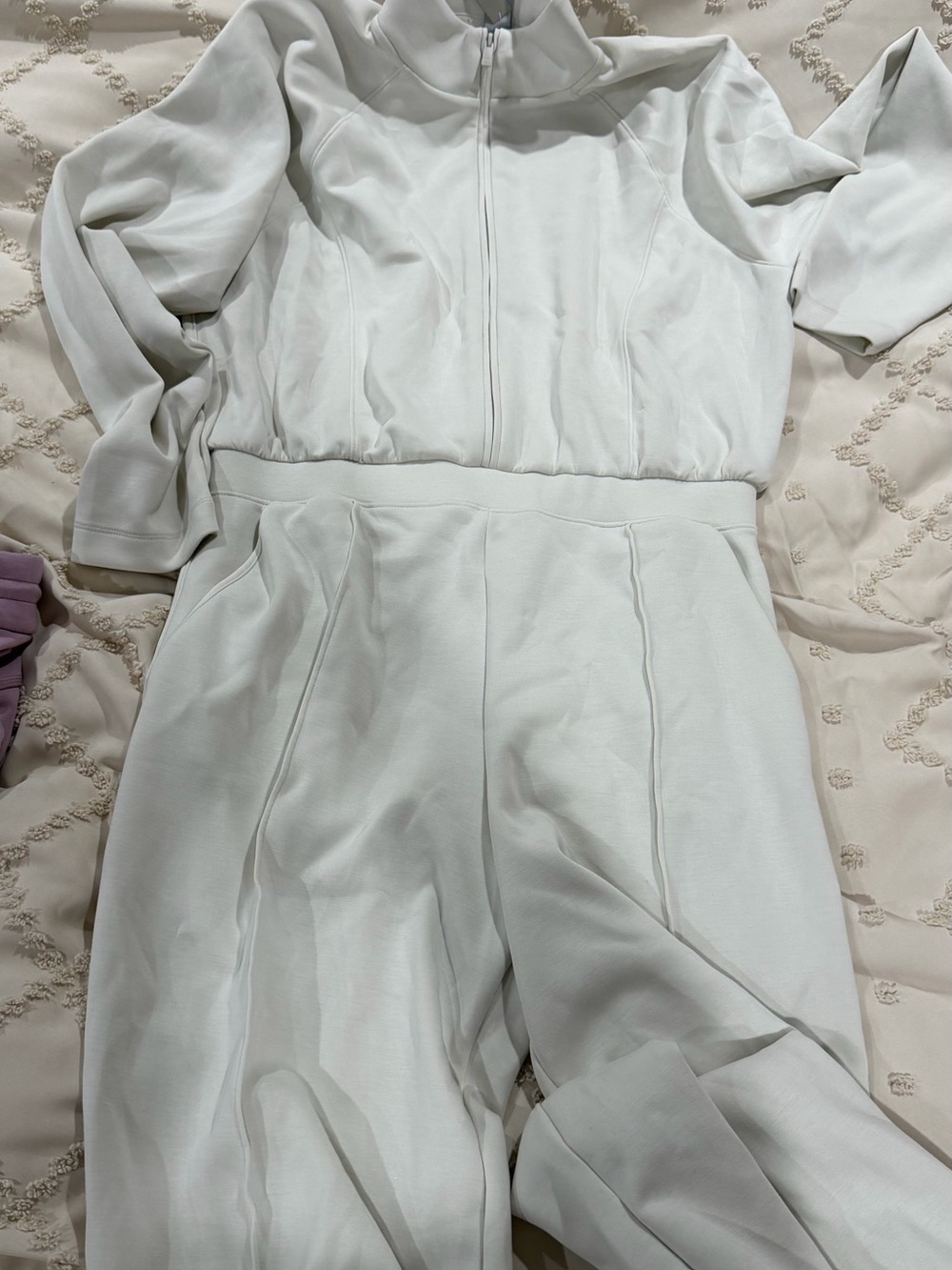 Victoria secret bnwt Women's Cream Zip-Front Jumpsuit